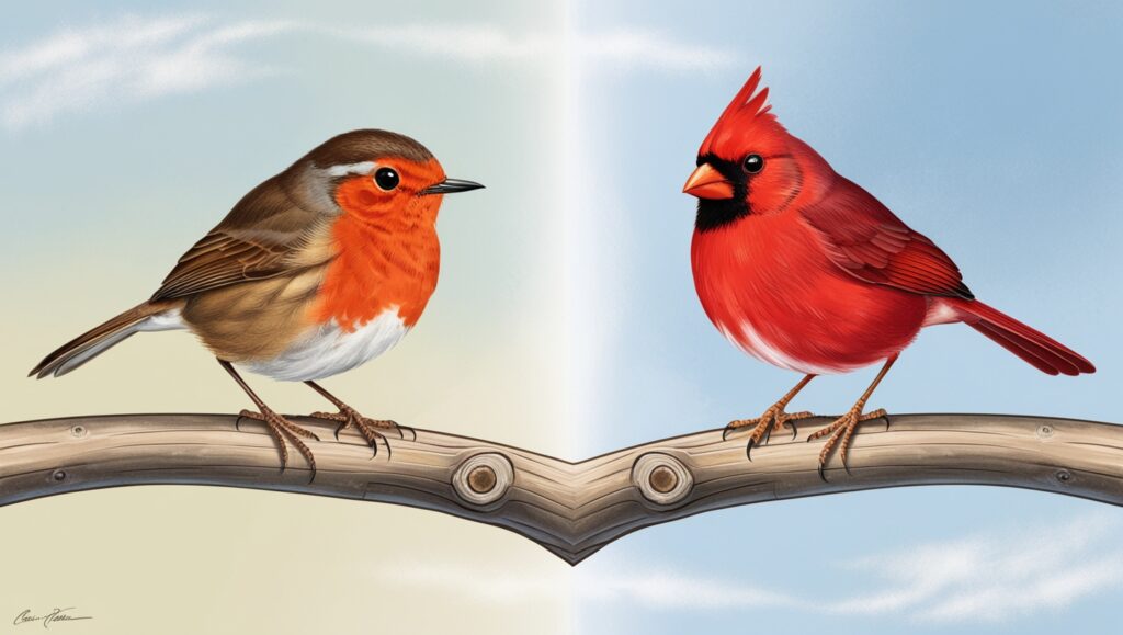 red robin bird vs cardinal